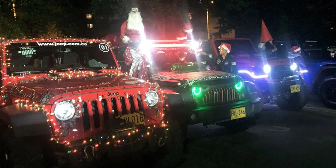 jeep colombia, manada jeep, recorrido navideño, eventos de navidad en colombia, navidad 2017