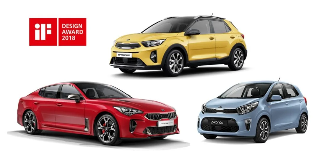 kia premios de diseño, kia if design awards 2018, kia stinger, kia picanto, kia stonic