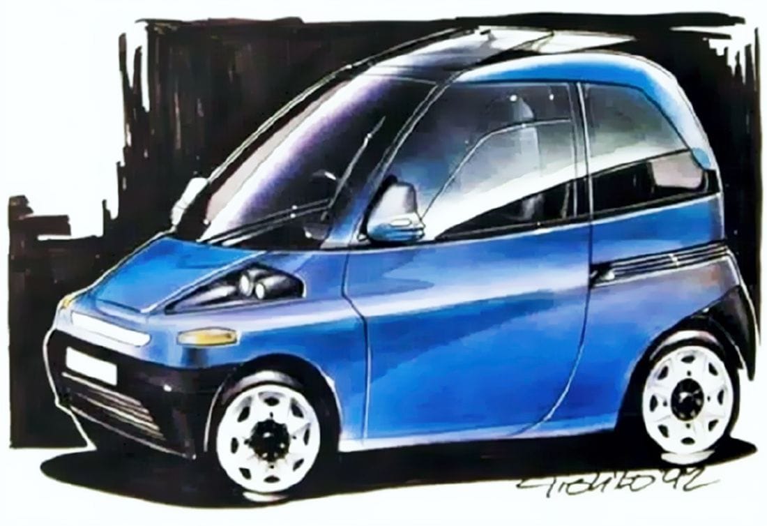 fiat downtown, city cars electricos, auto urbano electrico, fiat concept cars, fiat electricos, autos fiat electricos, autos electricos años 1990, autos electricos antiguos, fiat downtown electrico, fiat downtown concept car