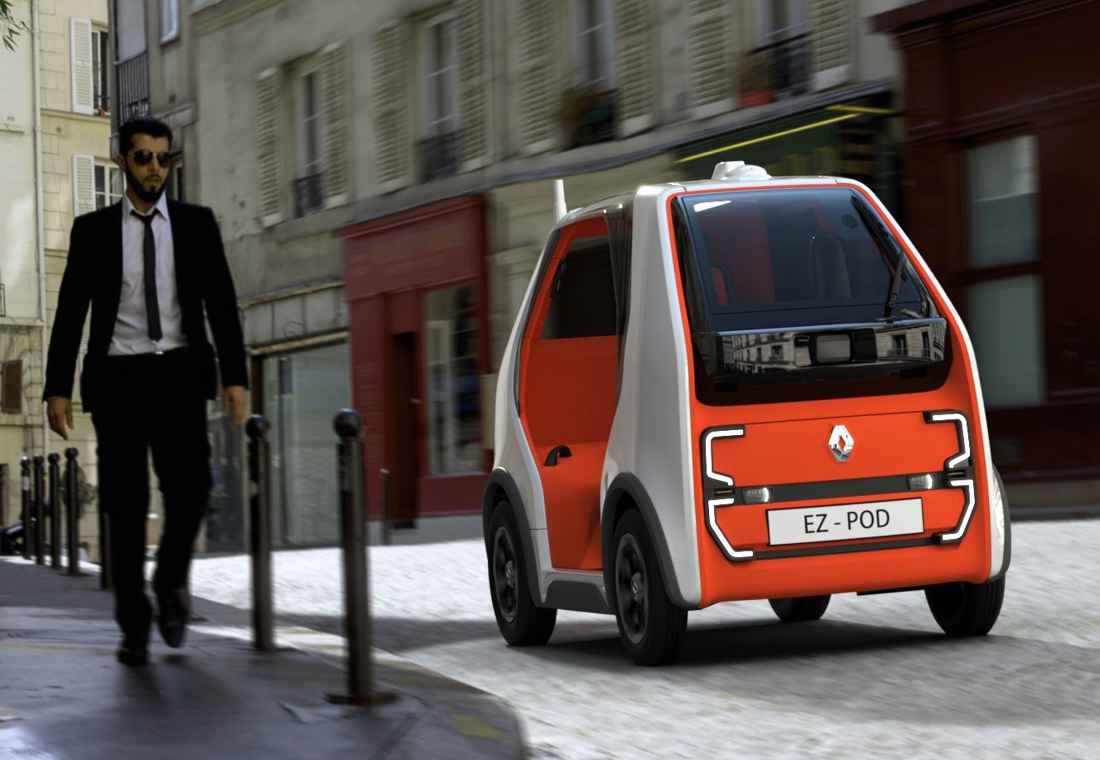 renault ez-pod, renault ez-pod caracteristicas, renault auto urbano y autonomo, renault city car del futuro, renault city car urbano, renault conduccion autonoma, renault prototipo ez-pod, renault ez-pod concept car