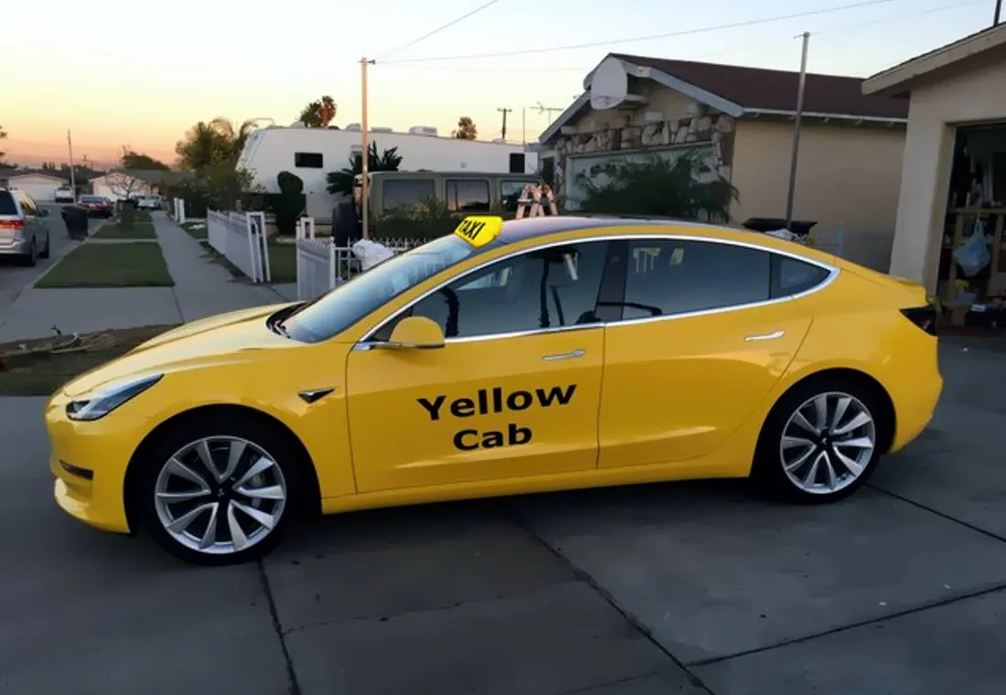 tesla model 3, tesla model 3 taxi, tesla model 3 yellow cab, tesla model 3 taxi new york, tesla model 3 taxi cab, tesla model 3 taxi nueva york, tesla model 3 taxi new york, taxi electrico, taxis electricos