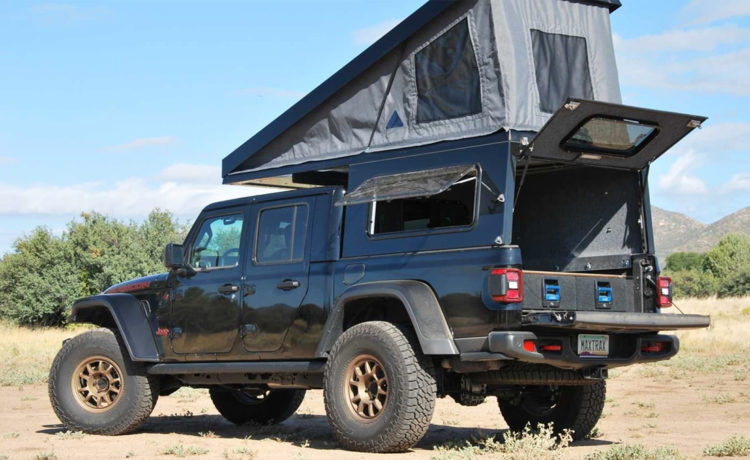 jeep gladiator camper, jeep camper,pickup camper, jeep pickup, campers, 4x4 camper, todoterernos