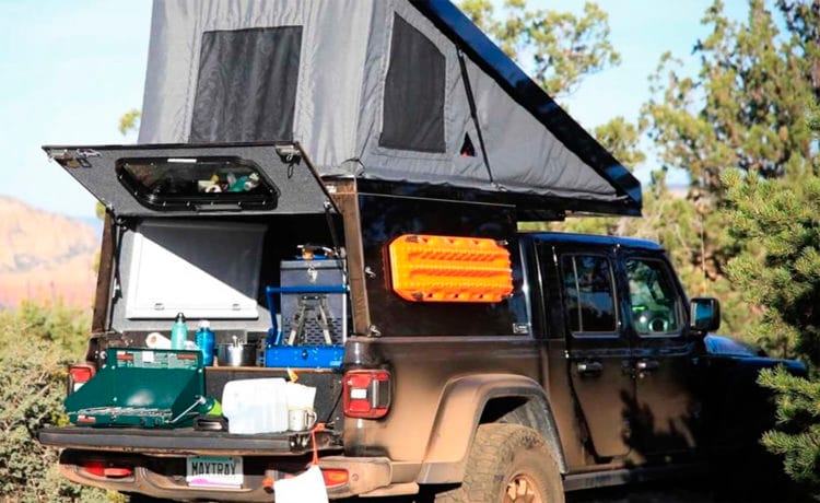 jeep gladiator camper, jeep camper,pickup camper, jeep pickup, campers, 4x4 camper, todoterernos