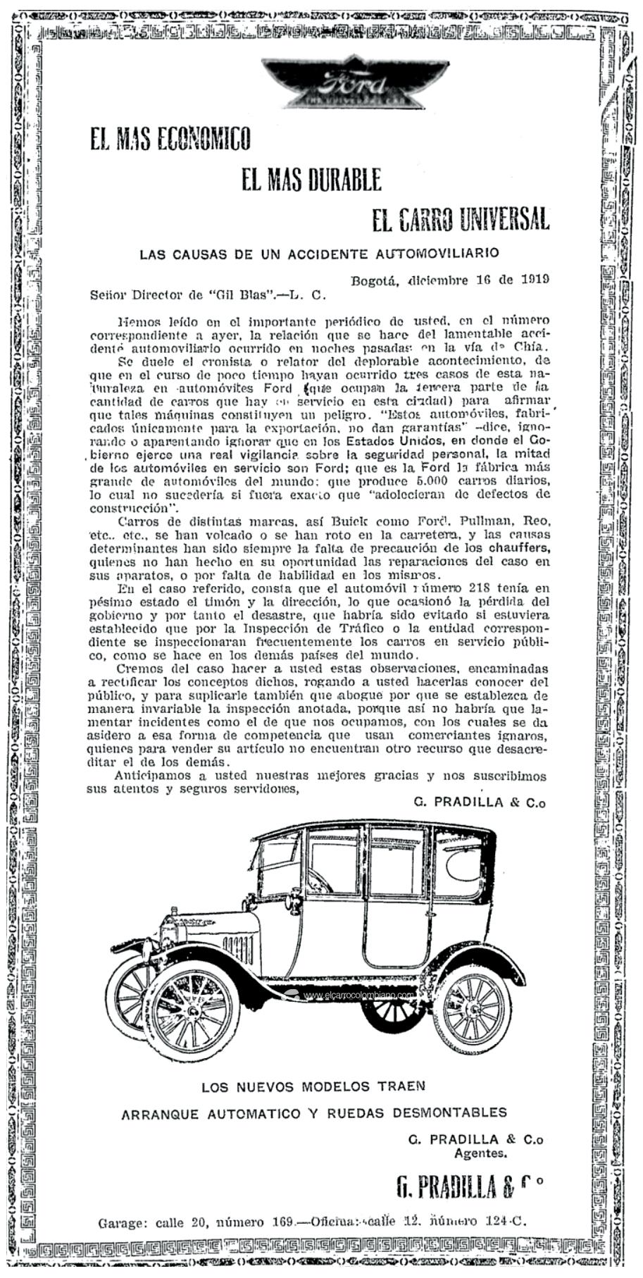 ford t, ford t colombia, historia del carro en colombia, primeros carros en colombia, primeros carros que llegaron a colombia, ford t 1917, colombia a comienzos del siglo xx, primer carro popular de la historia, primeros autos en colombia, historia de la publicidad en colombia