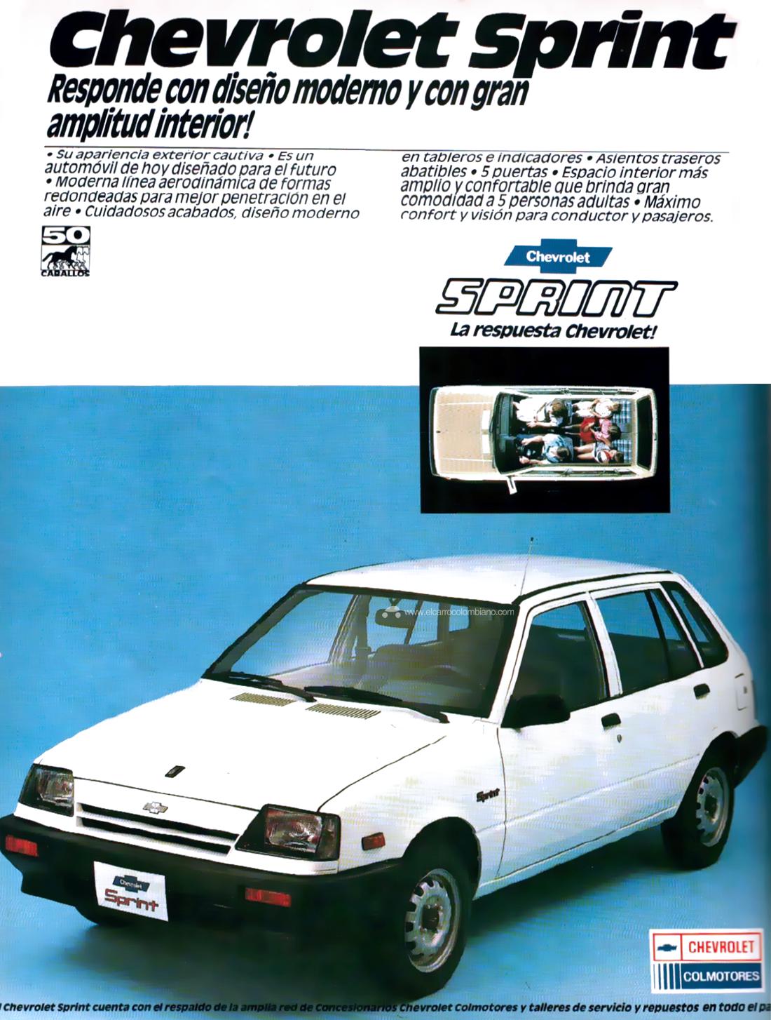 chevrolet sprint, chevrolet sprint colombia, chevrolet sprint publicidad en colombia, chevrolet sprint 1989, chevrolet sprint historia en colombia, suzuki forsa 1986, chevrolet sprint colmotores, chevrolet sprint bien pensado, quiero mi sprint, publicidad antigua de carros en colombia, publicidad antigua de colombia