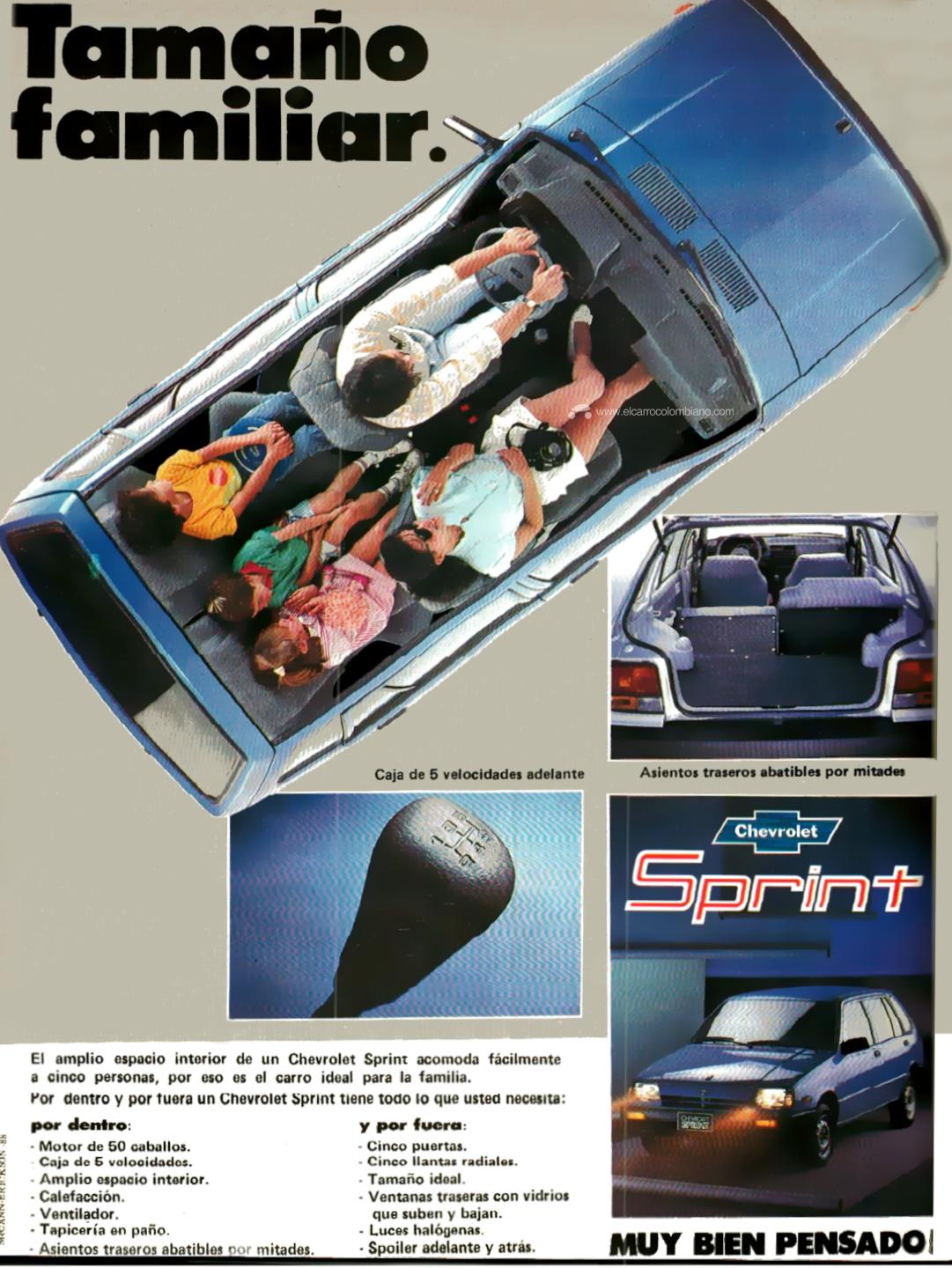 chevrolet sprint, chevrolet sprint colombia, chevrolet sprint publicidad en colombia, chevrolet sprint 1989, chevrolet sprint historia en colombia, suzuki forsa 1986, chevrolet sprint colmotores, chevrolet sprint bien pensado, quiero mi sprint, publicidad antigua de carros en colombia, publicidad antigua de colombia