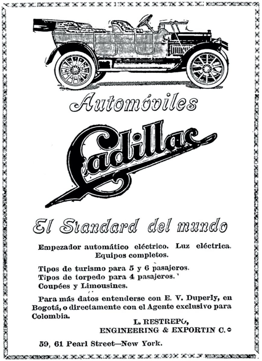 Cadillac, publicidad automotriz más antigua en Colombia (1913)