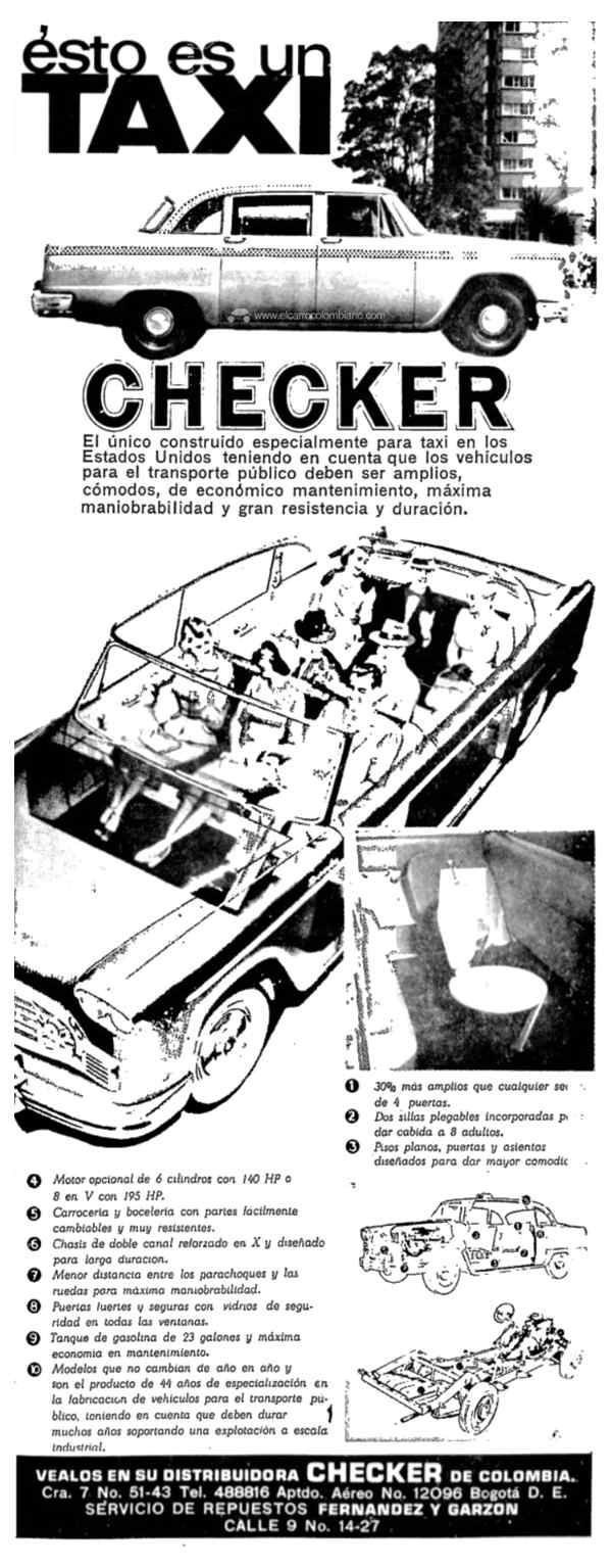 Checker Marathon taxi en Colombia 1966