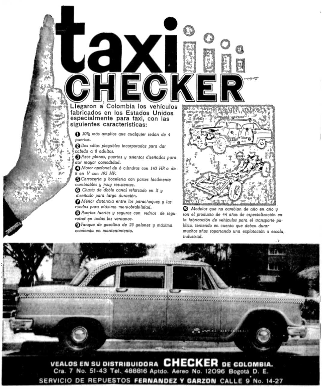 Checker Marathon taxi en Colombia 1966