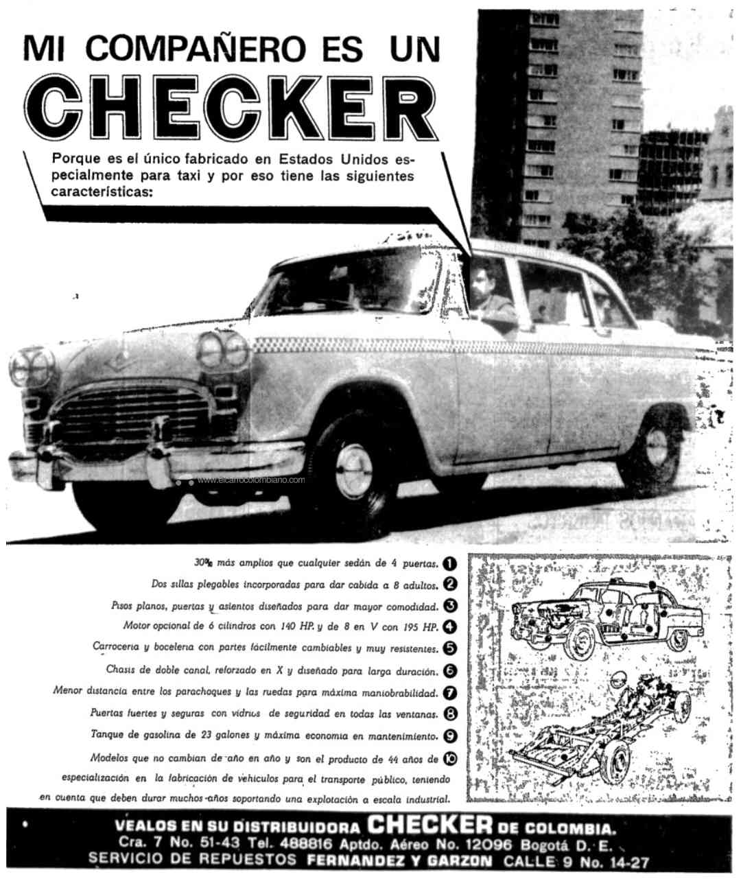 Checker Marathon taxi en Colombia 1966