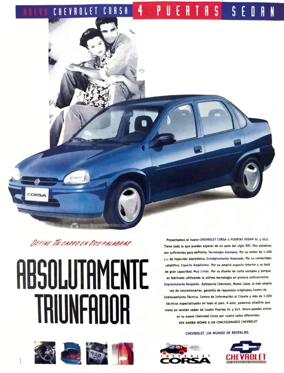 Chevrolet Corsa, lanzamiento en Colombia (1996)