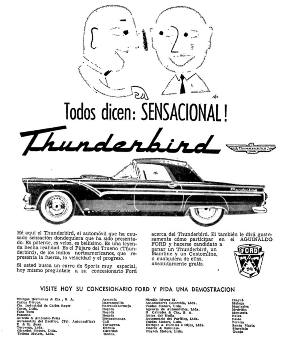 Ford Thunderbird 1955 Colombia