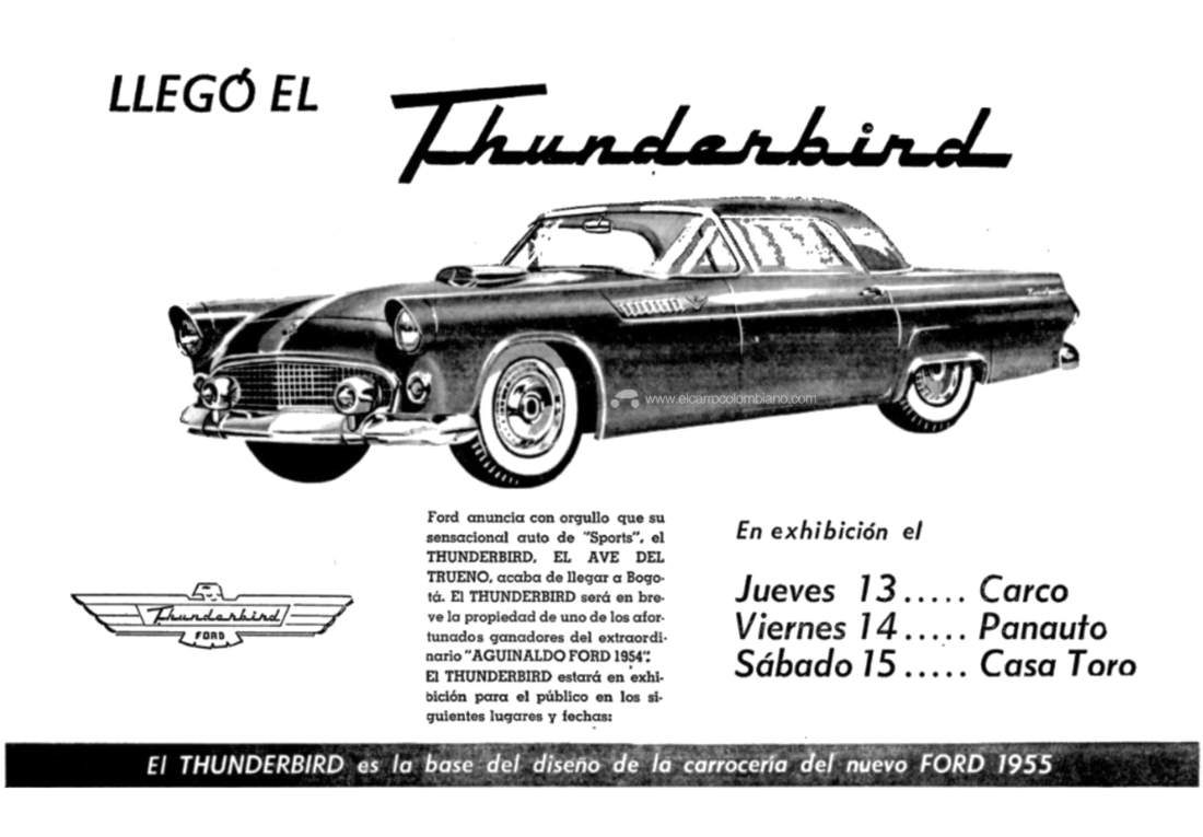 Ford Thunderbird 1955 Colombia