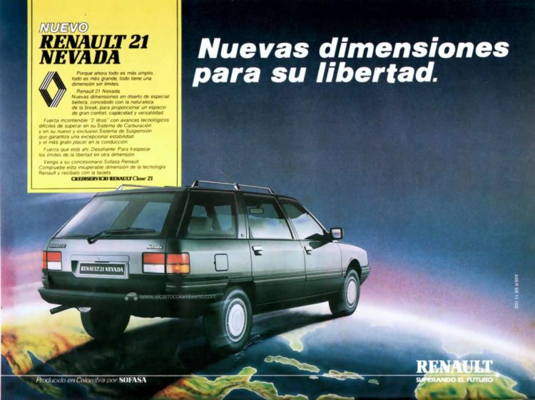 Renault 21 Nevada publicidad en Colombia 1987
