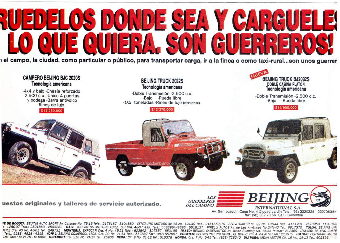 Beijing primeros carros chinos en Colombia