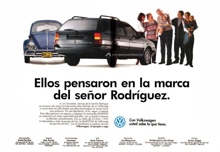 Volkswagen Publicidad en Colombia 1994
