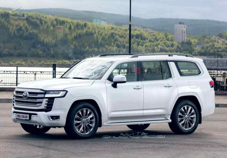 Toyota Land Cruiser 300 largo, render, proyección digital