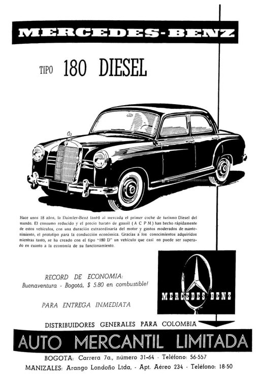 Mercedes-Benz 180 D Pontón Colombia