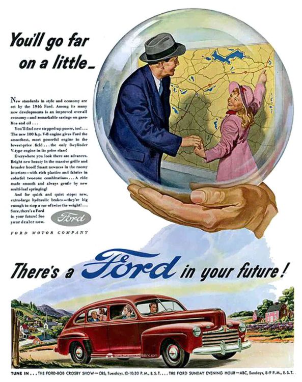 Hay un Ford en su futuro publicidad 1945