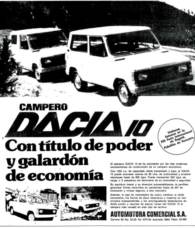 Dacia 10 campero Duster 1982 Colombia