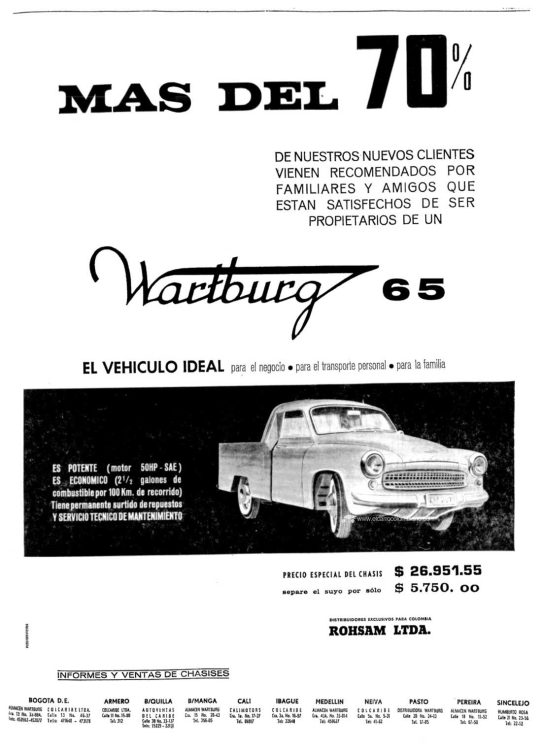Wartburg 311/312 Colombia