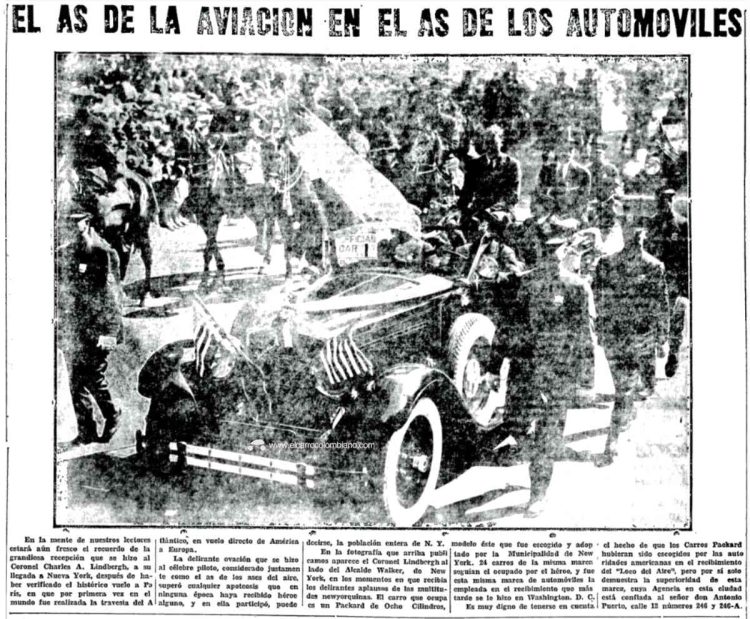 Charles Lindbergh en Colombia, Packard