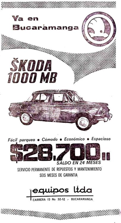 Skoda 1000 MB 1966 Colombia