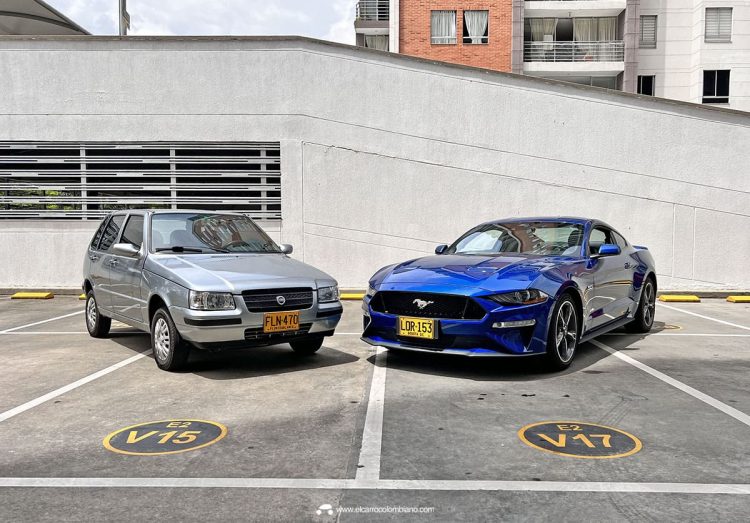 Ford Mustang GT vs Fiat Uno Fire