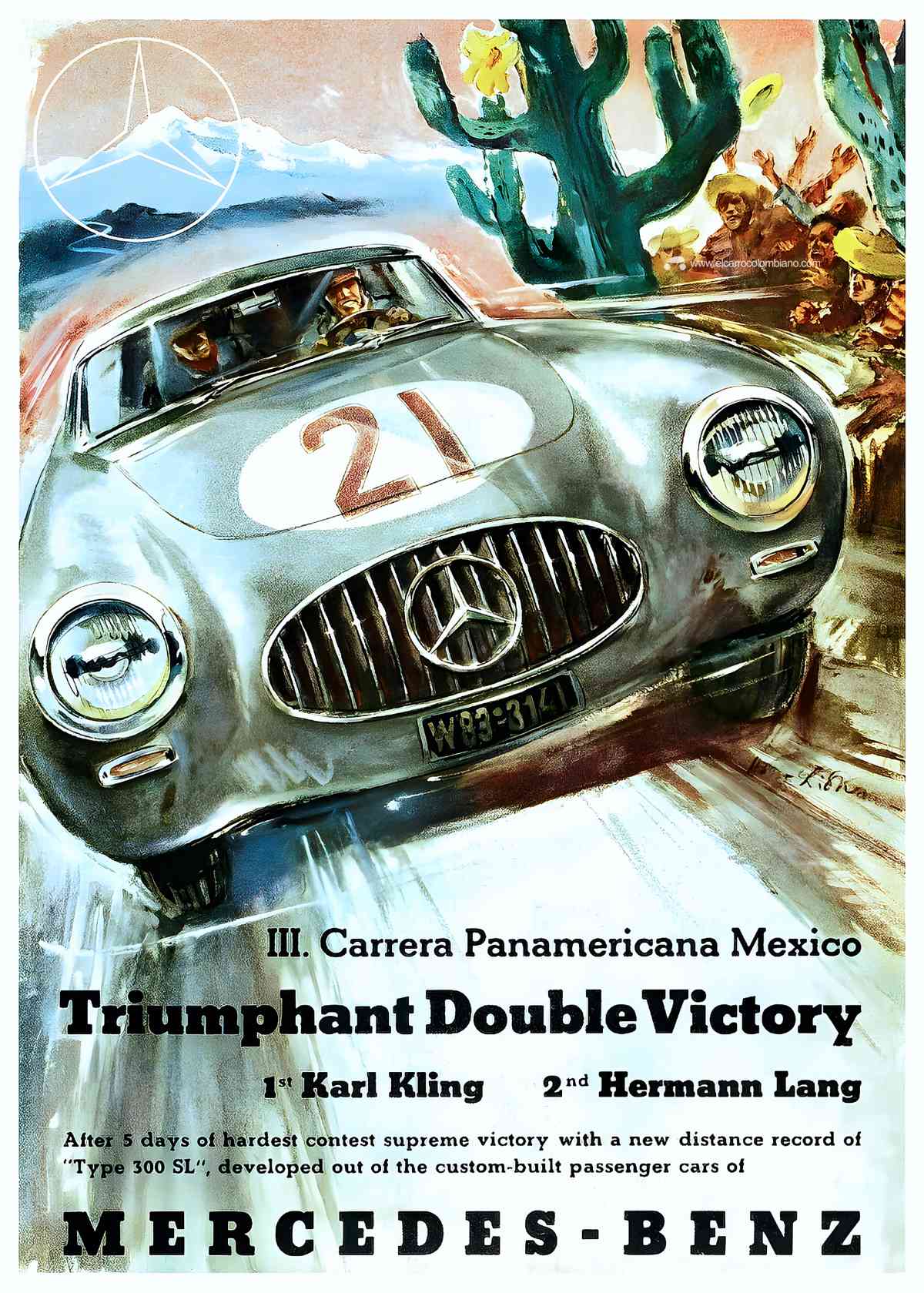 Así presumía Mercedes-Benz sus triunfos deportivos en la Colombia de 1952