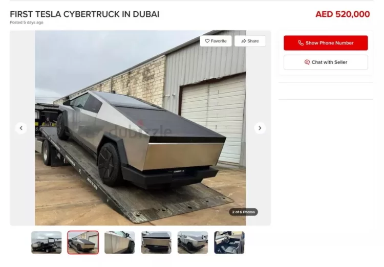 primer Tesla Cybertruck en Dubai 