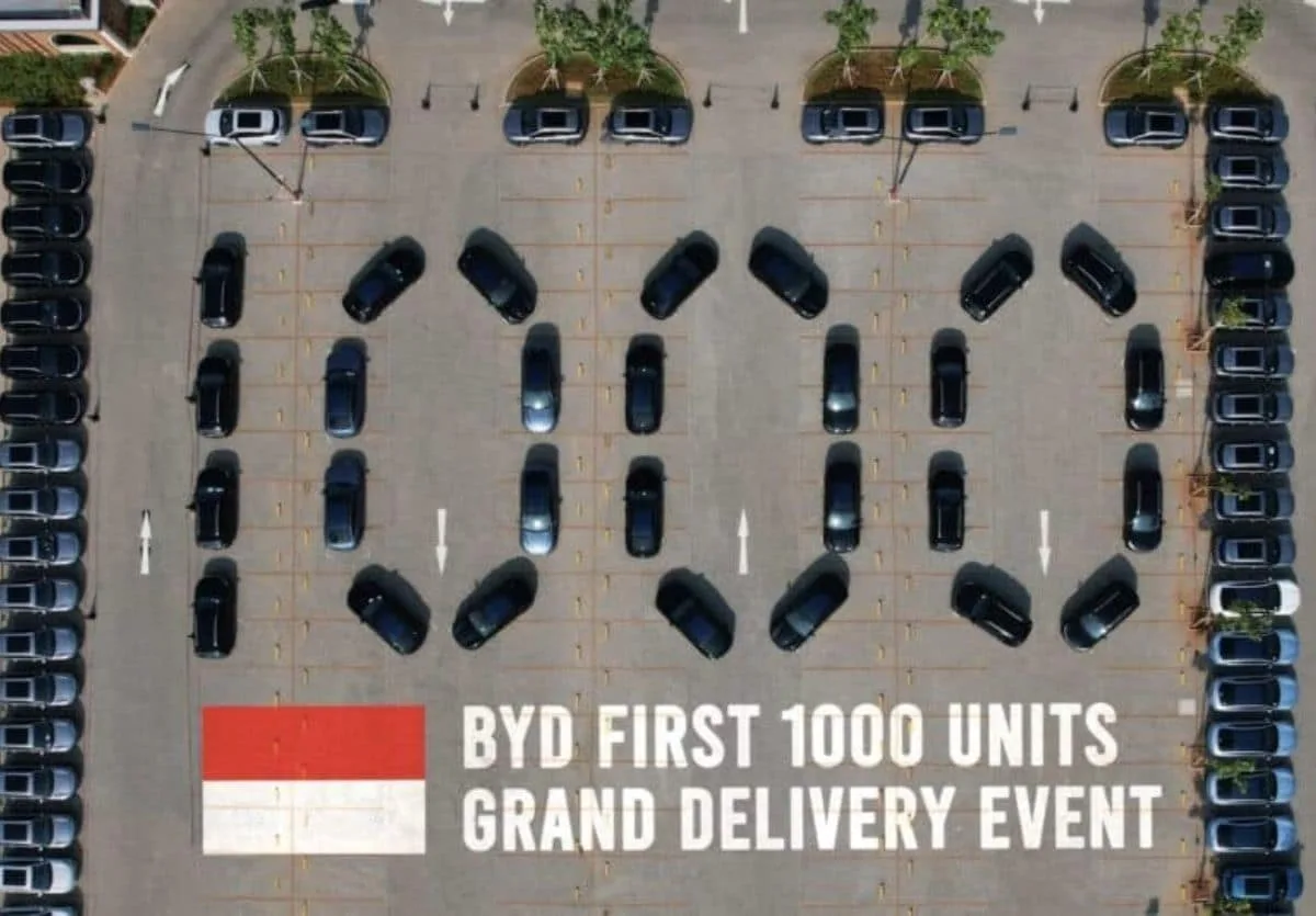 BYD entrega sus primeros 1.000 vehículos a Indonesia
