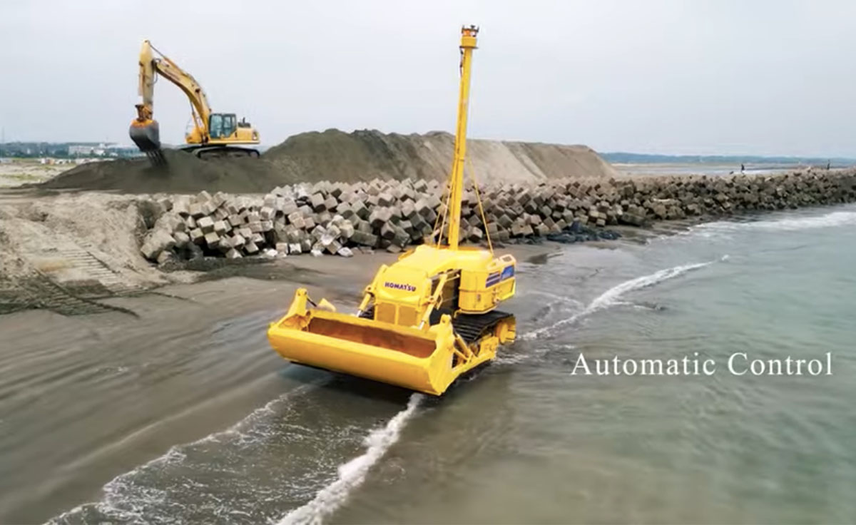 Buldócer eléctrico anfibio Komatsu