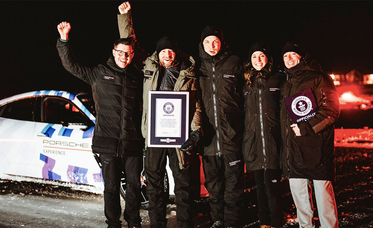 Porsche Taycan eléctrico Récord Guinness derrape