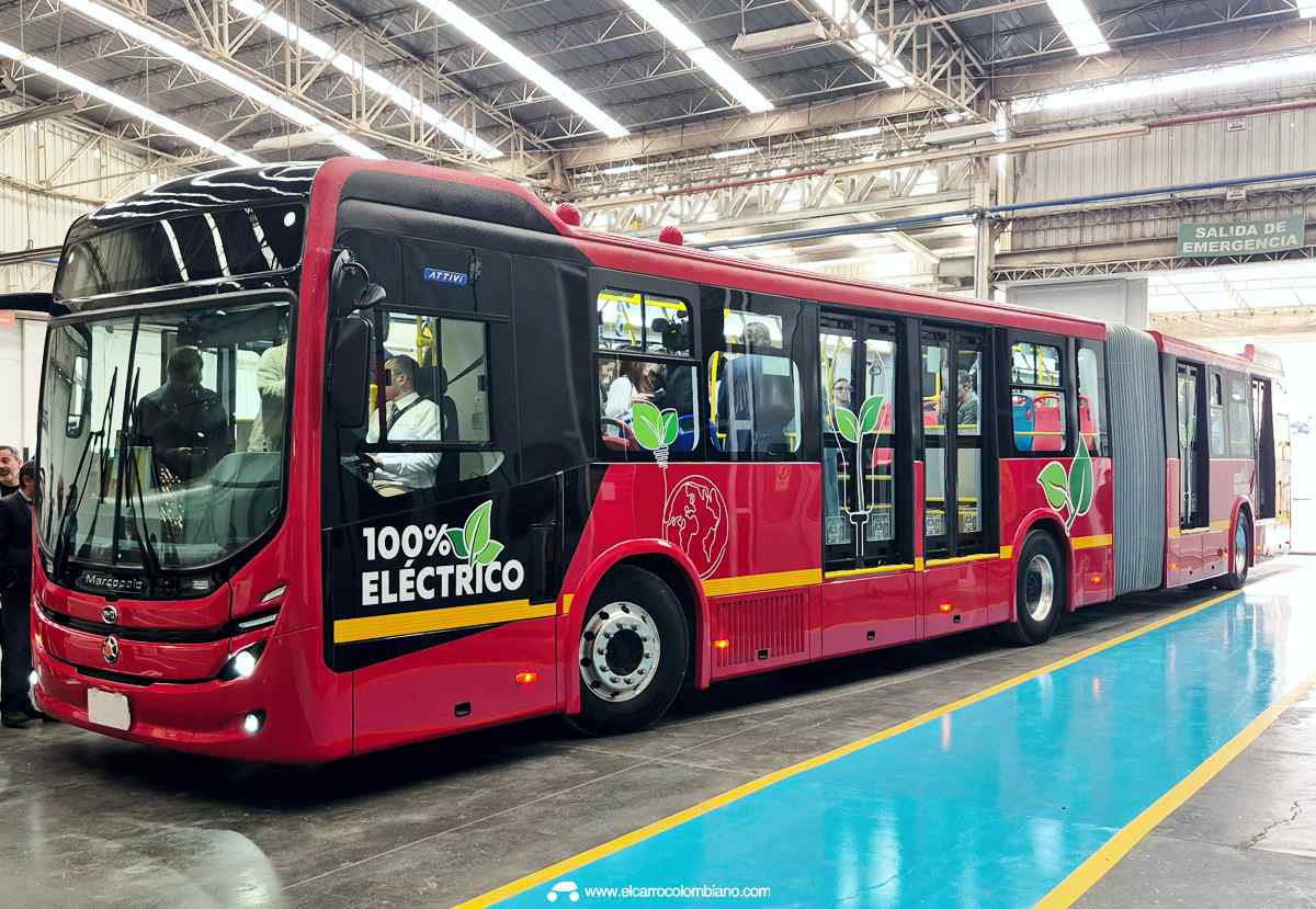 BYD bus articulado eléctrico de Transmilenio hecho en Colombia