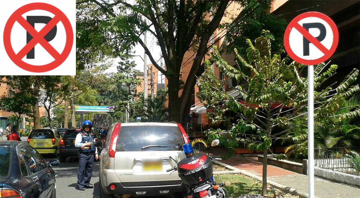 Señales prohibido parquear