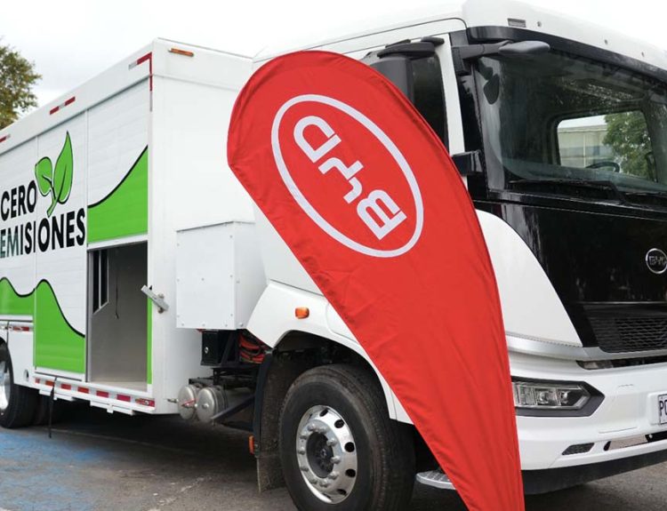 Camión botellero BYD eléctrico