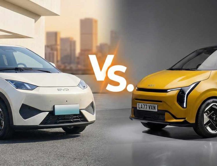 Comparativa BYD Seagull vs Kia EV1 render eléctrico barato Colombia