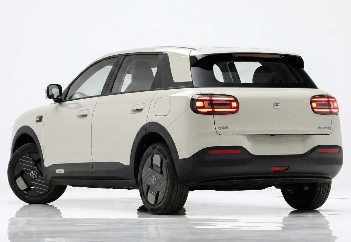 Chery QQ eléctrico, Chery QQ3 2026, vista trasera
