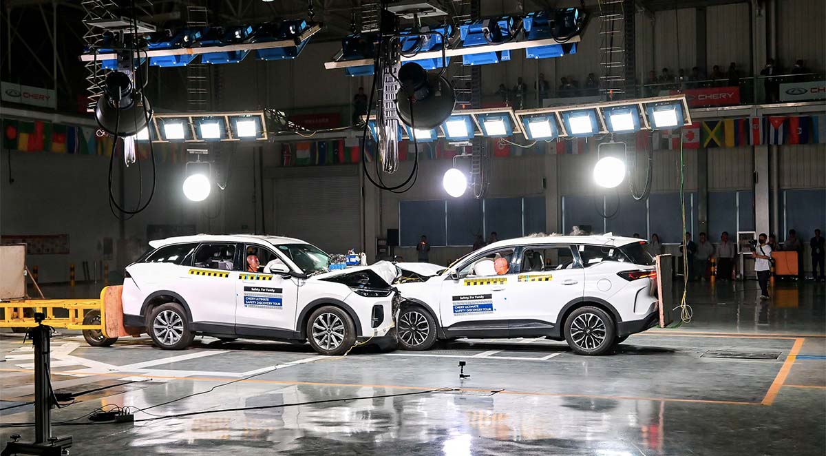 Chery Tiggo 9 prueba colisión